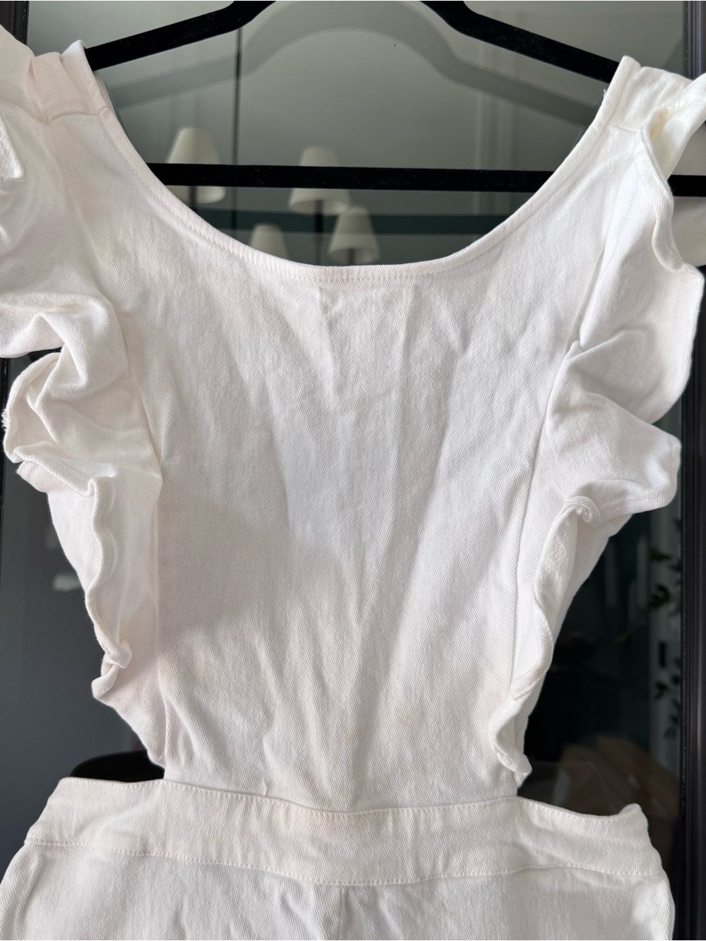 Jealous Tomato White Denim Cutout Bellbottom Jumpsuit - Picture 2 of 10
